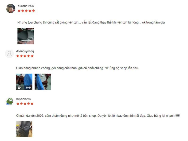 Người dùng đánh giá cao về chất lượng da yên Phú Quang